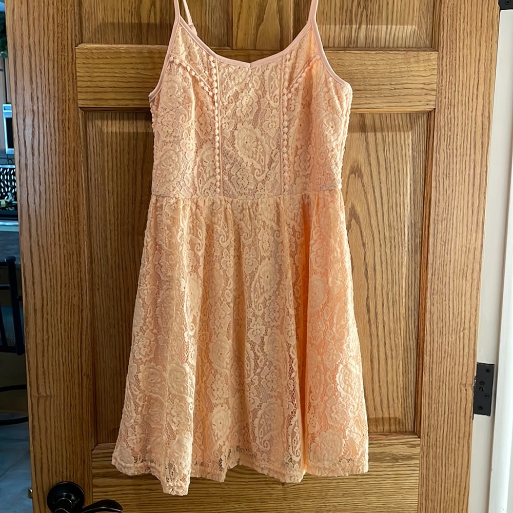 Altar’d State, Peach, Lace Dress with adjustable straps